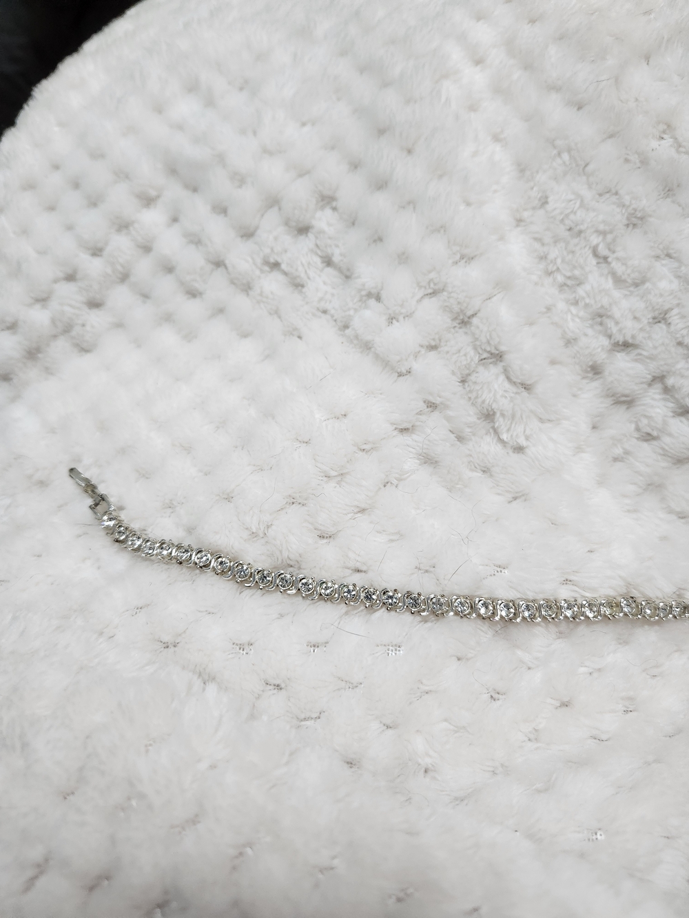 Silver Crystal Tennis Bracelet - Elegant Women's Jewelry